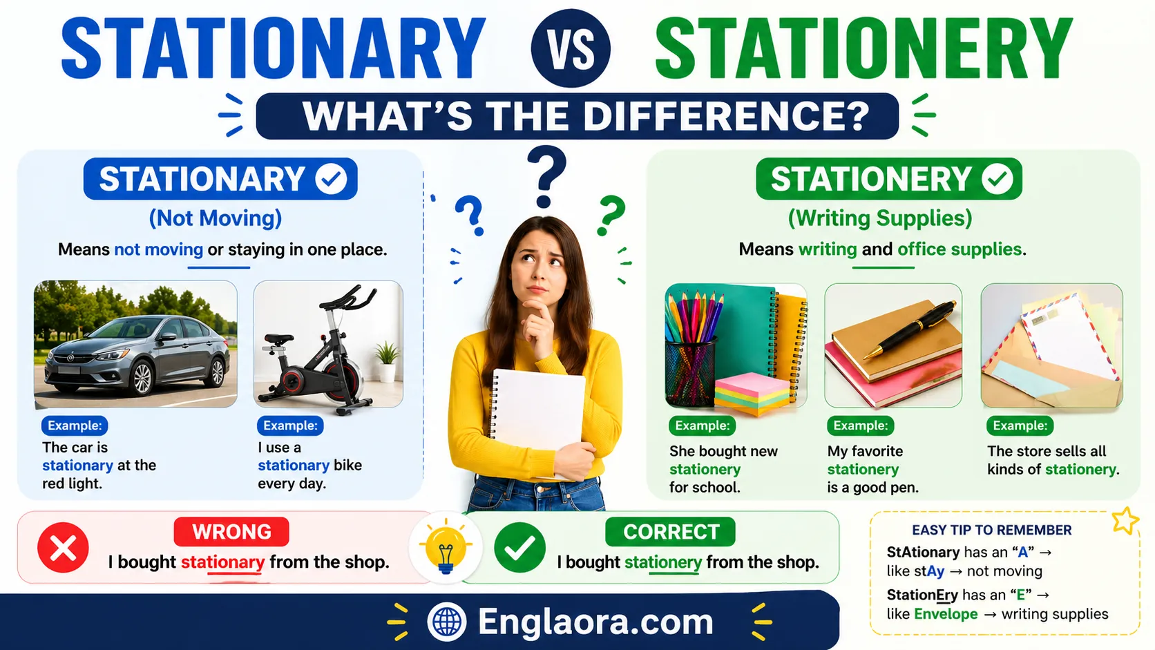 Stationary vs Stationery