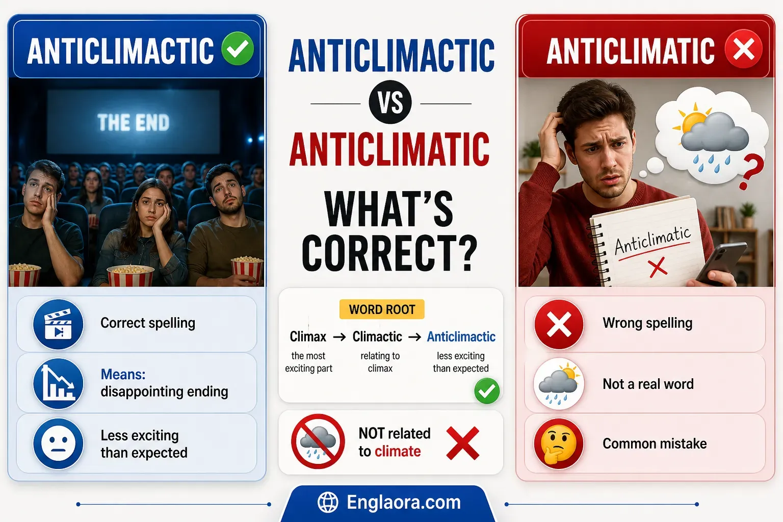 Anticlimactic vs Anticlimatic